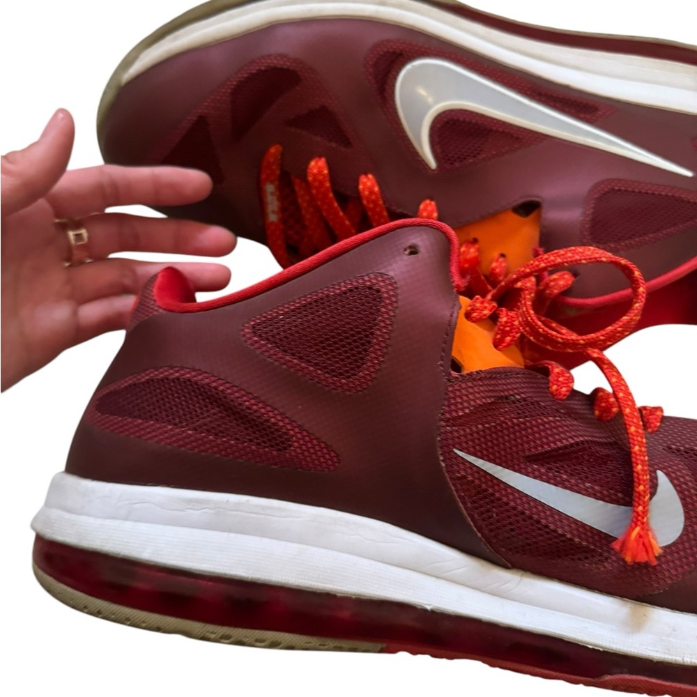 NIKE LeBron Low Cherry MENS 14 Basketball Shoes 510811-600 FAST SHIPPING - Picture 6 of 8